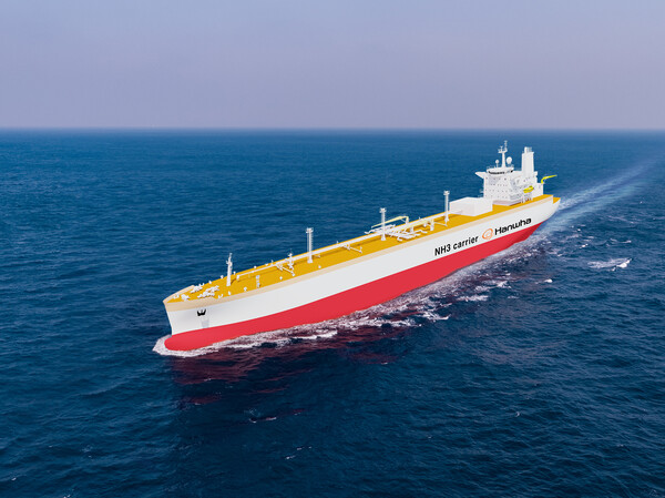 14일 한화오션이 그리스 나프토마(Naftomar Shipping and Trading Co Ltd.)로부터 초대형 암모니아운반선(VLAC, Very Large Ammonia Carrier) 4척을 6562억원에 수주했다고 밝혔다. / 사진 = 한화오션
