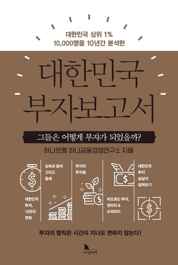 19일 하나은행 하나금융경영연구소가 부자 연구 10년을 망라한 '대한민국 부자보고서(Korean Wealth Report)'단행본을 발간했다고 밝혔다. / 사진 = 하나은행