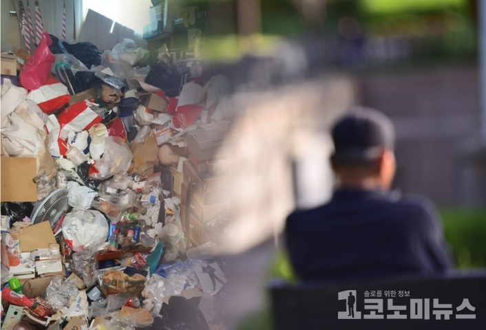 (왼쪽) 저장강박으로 인해 쓰레기가 쌓인 한 가정집./사진=1코노미뉴스, 미리캔버스